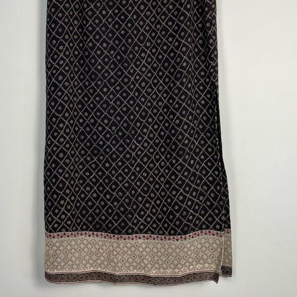 Vintage Y2K Ann Taylor 100% Silk Side Slit Maxi Skirt Size 10 NEW - Picture 3 of 8